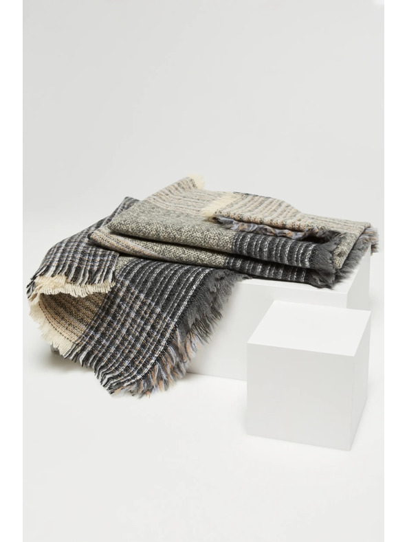 Moodo Beige-grauer Damenschal Moodo