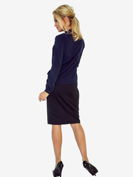 numoco Dunkelblaue Damenbluse mit Numoco-Bindung