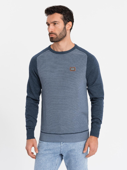 Ombre Clothing Herren Strickpullover RELAXED FIT mit Muster blau Ombre Kleidung
