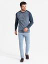 Ombre Clothing Herren Strickpullover RELAXED FIT mit Muster blau Ombre Kleidung