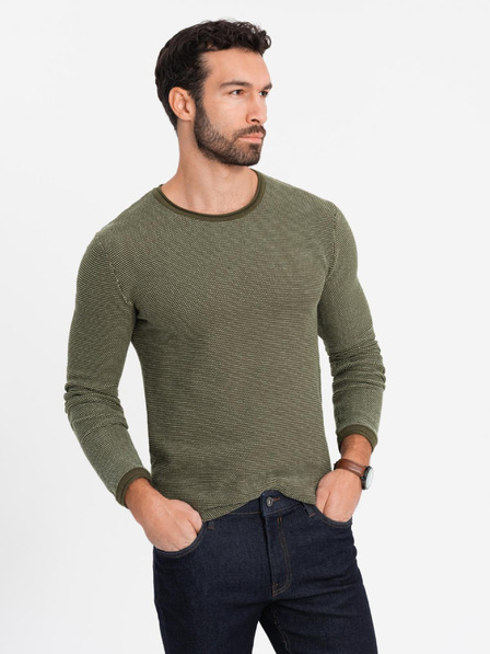 Ombre Clothing Herren Strickpullover RELAXED FIT mit Muster grün Ombre Kleidung