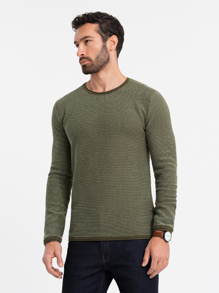 Ombre Clothing Herren Strickpullover RELAXED FIT mit Muster grün Ombre Kleidung