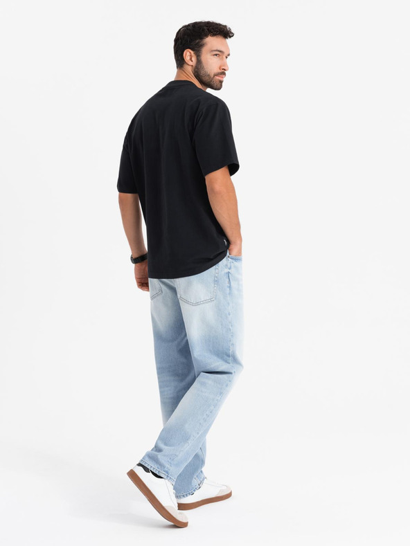 Ombre Clothing Herren-T-Shirt LOOSE FIT mit Tasche schwarz Ombre Clothing