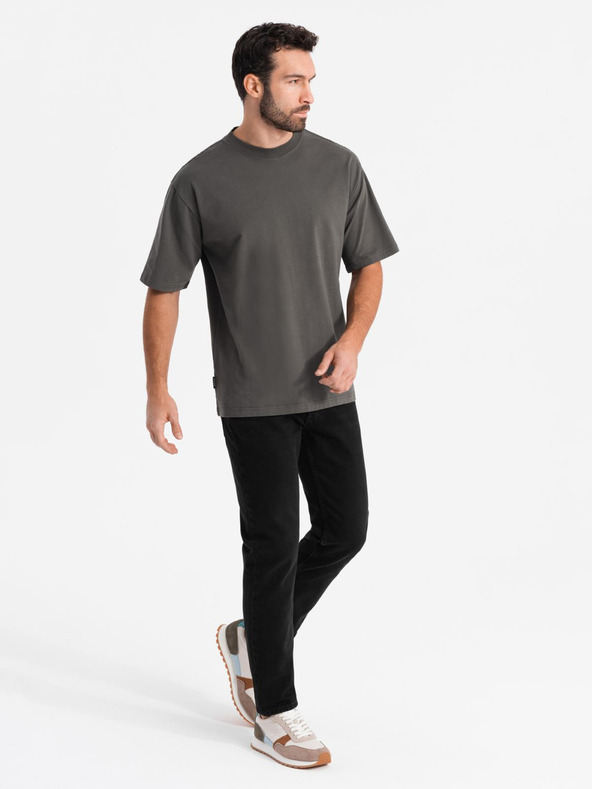 Ombre Clothing Herren-T-Shirt LOOSE FIT mit Tasche khaki Ombre Clothing