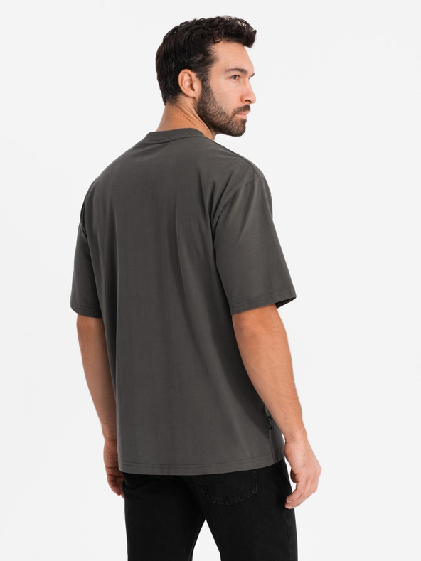 Ombre Clothing Herren-T-Shirt LOOSE FIT mit Tasche khaki Ombre Clothing