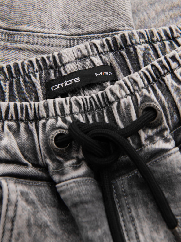 Ombre Clothing Herren JOGGERY Hose mit Reißverschlusstaschen grau Ombre Clothing