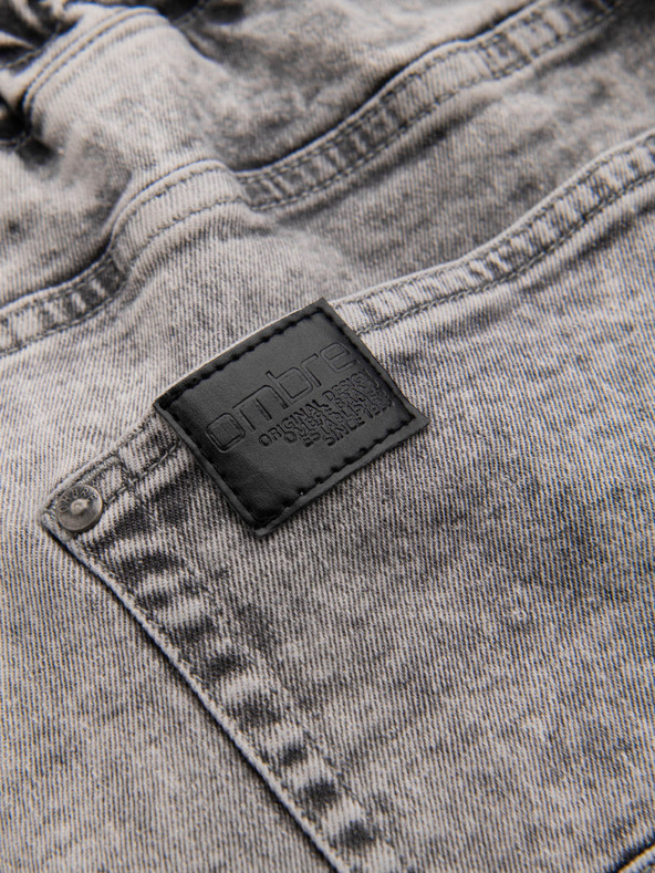 Ombre Clothing Herren JOGGERY Hose mit Reißverschlusstaschen grau Ombre Clothing