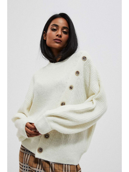 Moodo Weißer Damen Pullover Moodo