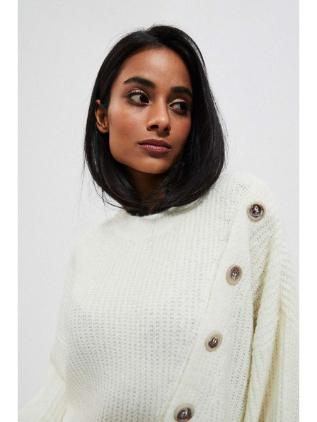 Moodo Weißer Damen Pullover Moodo