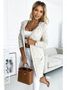 numoco Beige Damen Strickjacke mit Kapuze und Taschen Numoco