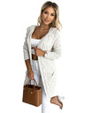 numoco Beige Damen Strickjacke mit Kapuze und Taschen Numoco