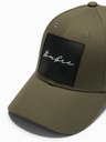 Ombre Clothing Herren-Baseballmütze mit großem Aufnäher khaki Ombre Clothing