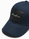Ombre Clothing Herren-Baseballmütze mit großem Aufnäher dunkelblau Ombre Clothing