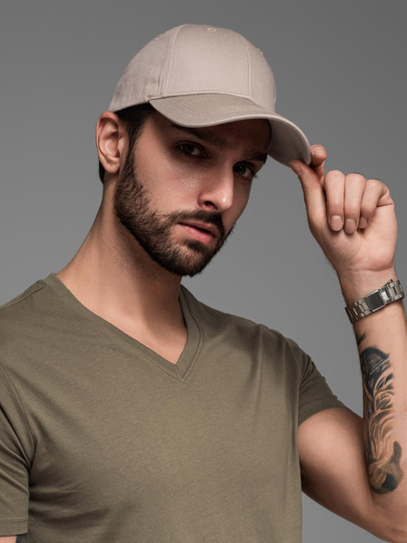 Ombre Clothing Herren-Baseballmütze mit dekorativer Stickerei beige Ombre Clothing