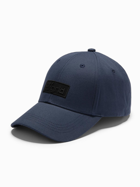 Ombre Clothing Herren-Baseballmütze mit rechteckigem Aufnäher dunkelblau Ombre Clothing