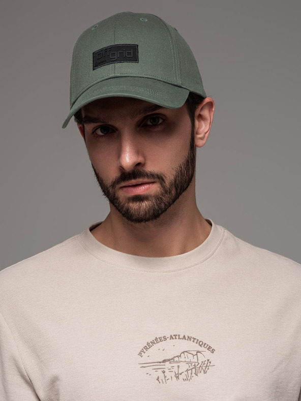 Ombre Clothing Herren-Baseballmütze mit rechteckigem Aufnäher grün Ombre Clothing