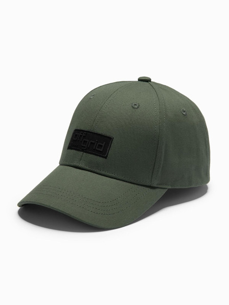 Ombre Clothing Herren-Baseballmütze mit rechteckigem Aufnäher grün Ombre Clothing