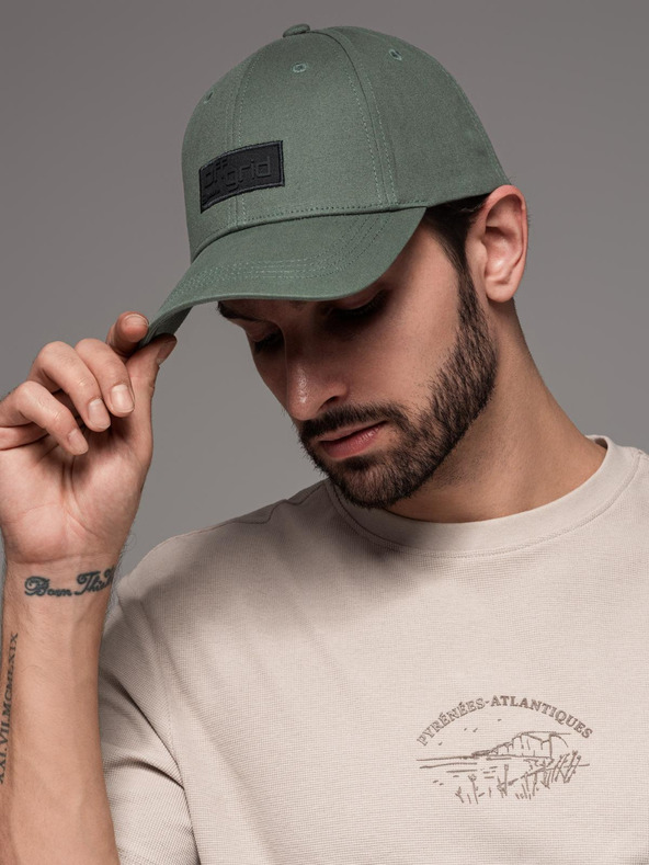 Ombre Clothing Herren-Baseballmütze mit rechteckigem Aufnäher grün Ombre Clothing