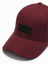Ombre Clothing Herren-Baseballmütze mit rechteckigem Aufnäher bordeauxfarben Ombre Clothing