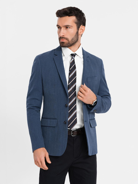Ombre Clothing Eleganter Herren Blazer aus Wollmischung Marineblau Ombre Clothing