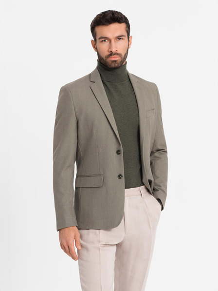 Ombre Clothing Eleganter Herren Blazer aus Wollmischung Khaki Ombre Kleidung