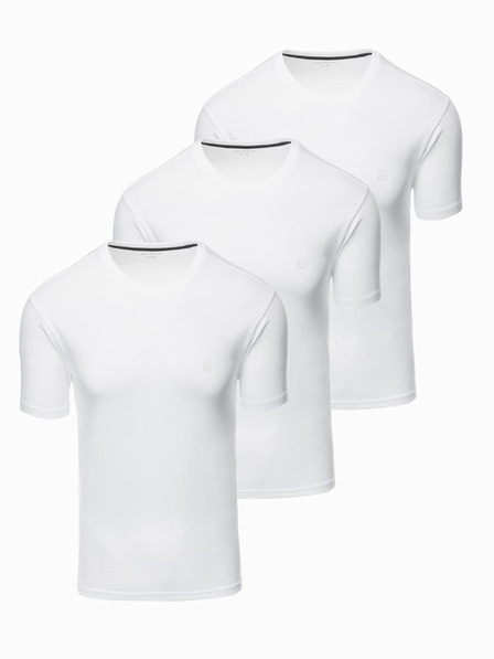 Ombre Clothing Dreierpack Herren-T-Shirts aus Baumwolle BASIC mit Rundhalsausschnitt Ombre Clothing