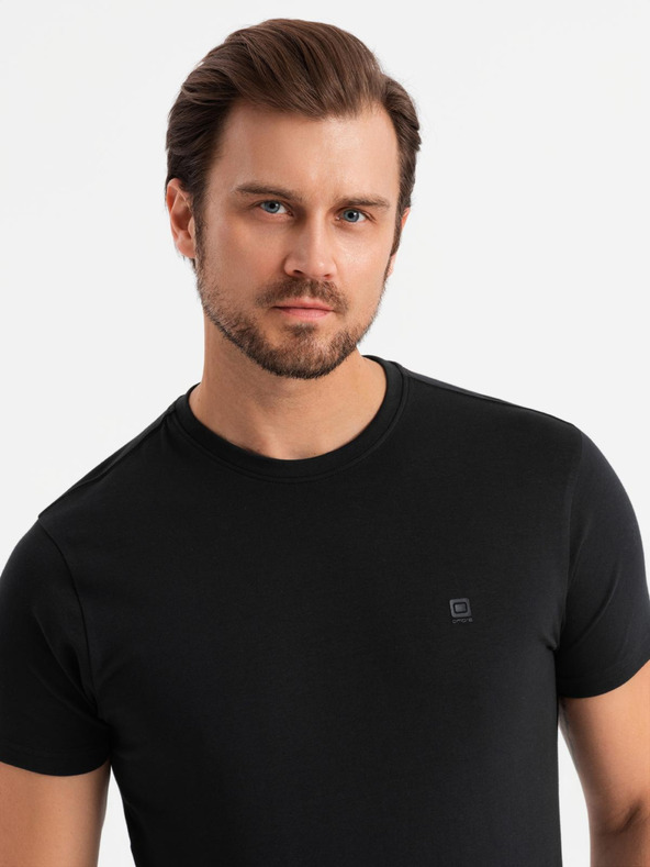 Ombre Clothing Dreierpack Herren-T-Shirts aus Baumwolle BASIC mit Rundhalsausschnitt Ombre Clothing