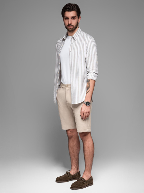 Ombre Clothing Herren Baumwoll-Trainingsanzug BASIC beige Ombre Kleidung