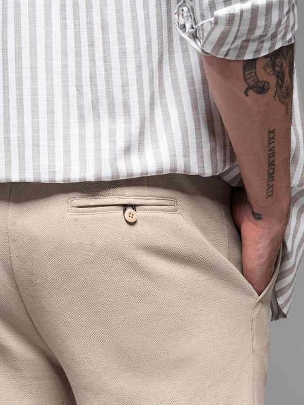 Ombre Clothing Herren Baumwoll-Trainingsanzug BASIC beige Ombre Kleidung