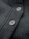 Ombre Clothing Herren Kapuzenpulli mit Knöpfen - graphit melange V4 OM-SSZP-0186 Ombre Clothing
