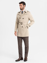 Ombre Clothing Eleganter Herren SLIM FIT Mantel mit Gürtel beige Ombre Kleidung