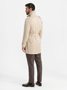 Ombre Clothing Eleganter Herren SLIM FIT Mantel mit Gürtel beige Ombre Kleidung