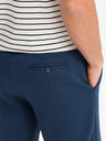 Ombre Clothing Herren SLIM FIT Shorts in strukturiertem Melange-Strick blau Ombre Clothing
