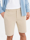 Ombre Clothing Herren SLIM FIT kurze Shorts in strukturiertem Melange-Strick beige Ombre Kleidung