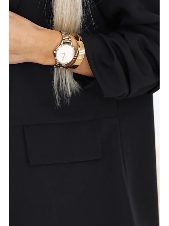 numoco Klassische Damenjacke mit Rüschenärmeln - schwarz