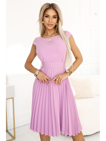 numoco Klassisches kurzärmeliges Trägerkleid mit Gürtel - Numoco