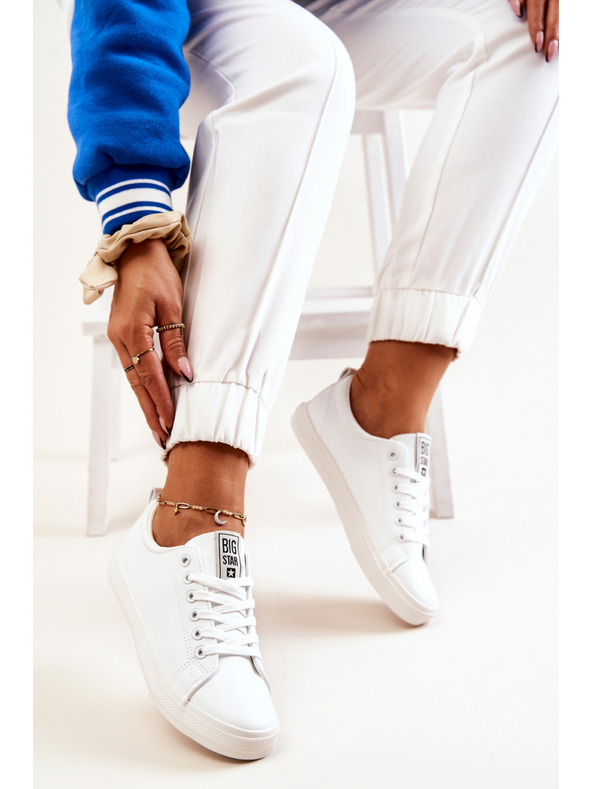 BIG STAR SHOES Damen Big Star Leder Turnschuhe - Weiß