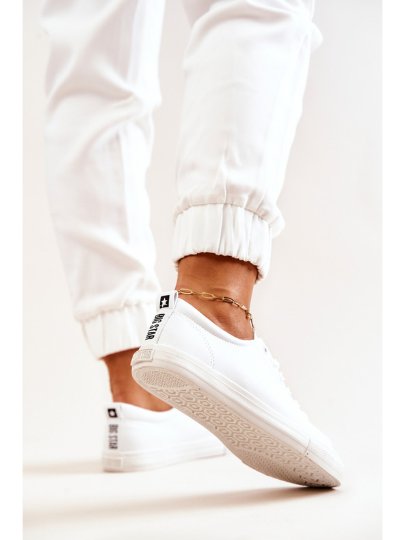 BIG STAR SHOES Damen Big Star Leder Turnschuhe - Weiß