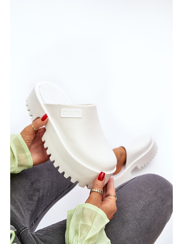 BIG STAR SHOES Damen Hausschuhe mit fester Sohle Big Star Weiß