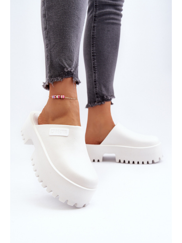 BIG STAR SHOES Damen Hausschuhe mit fester Sohle Big Star Weiß