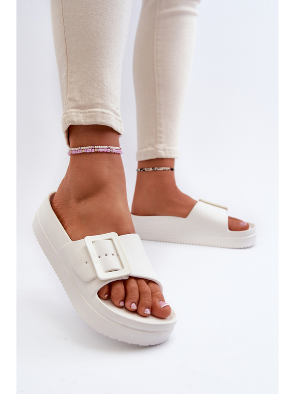 BIG STAR SHOES Damen Plateau-Schaumstoffpantoffeln mit Schnalle Big Star