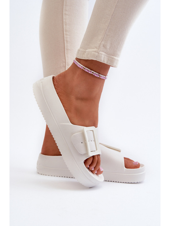 BIG STAR SHOES Damen Plateau-Schaumstoffpantoffeln mit Schnalle Big Star