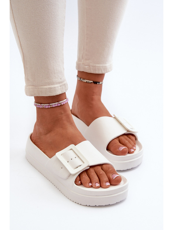 BIG STAR SHOES Damen Plateau-Schaumstoffpantoffeln mit Schnalle Big Star