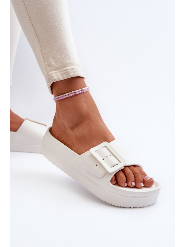 BIG STAR SHOES Damen Plateau-Schaumstoffpantoffeln mit Schnalle Big Star