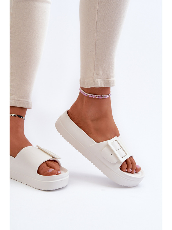 BIG STAR SHOES Damen Plateau-Schaumstoffpantoffeln mit Schnalle Big Star