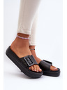 BIG STAR SHOES Damen Plateau-Schaumstoffpantoffeln mit Schnalle Big Star Schwarz