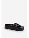 BIG STAR SHOES Damen Plateau-Schaumstoffpantoffeln mit Schnalle Big Star Schwarz