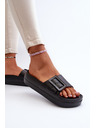 BIG STAR SHOES Damen Plateau-Schaumstoffpantoffeln mit Schnalle Big Star Schwarz