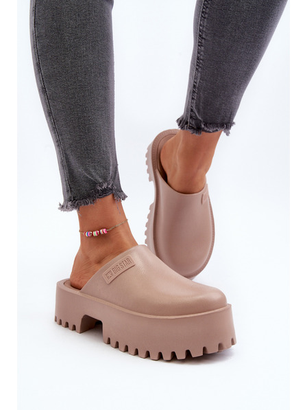 BIG STAR SHOES Damen Hausschuhe mit fester Sohle Big Star Beige
