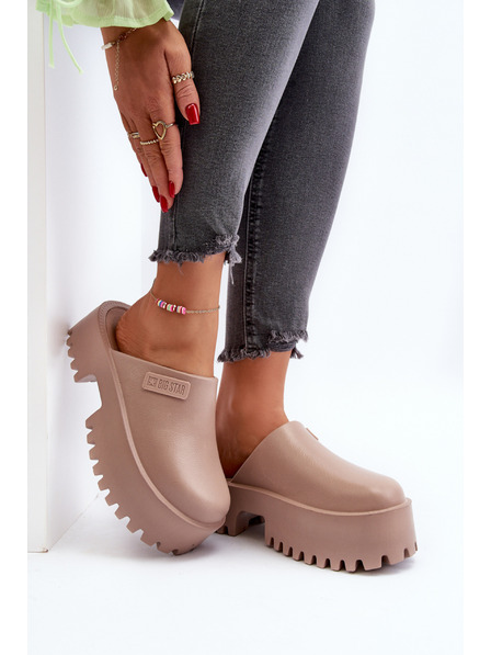 BIG STAR SHOES Damen Hausschuhe mit fester Sohle Big Star Beige